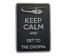 Keep Calm & Get To The Choppa Airsoft PVC Morale Patch (Black)