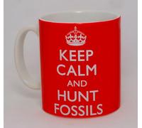 Keep Calm & Hunt Fossils Ceramic Mug Funny Archeologist Archeology Gift