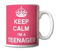 Keep Calm, I am A Teenager - Pink - Retro Glossy Gift Mug