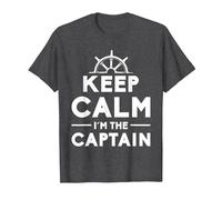 Keep Calm I Am The Captain Motive for a Captain T-Shirt, Men, Dark Heather Grey, 5X-Large