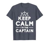 Keep Calm I Am The Captain Motive for a Captain T-Shirt, Men, Heather Blue, 4X-Large
