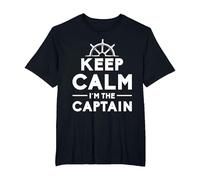 Keep Calm I Am The Captain Motive for a Captain T-Shirt, Men's Big and Tall, Black, 4X Tall