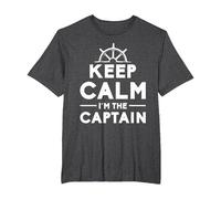 Keep Calm I Am The Captain Motive for a Captain T-Shirt, Men's Big and Tall, Dark Heather Grey, 3X Tall