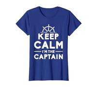 Keep Calm I Am The Captain Motive for a Captain T-Shirt, Women, Royal Blue, Small