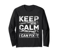 Keep Calm I Can Fix It Plumber Plumbing Pipe Fitter Long Sleeve T-Shirt
