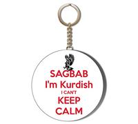 KEEP CALM I CAN'T I'M KURDISH RED ON WHITE 55mm KEYRING BOTTLE OPENER