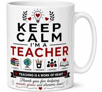 Keep Calm I’m A Teacher Thank You for Helping Minds Grow and Dreams Soar Ceramic Coffee Mug Gift Mug