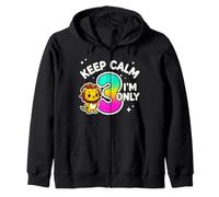 Keep Calm I’m Only 3 Funny 3rd Birthday Boys Girls Zip Hoodie