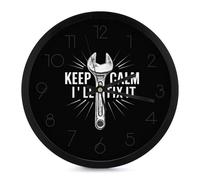 Keep Calm I'll Fix It Round Wall Clock for Living Room Kitchen Modern Silent Decorative Clocks