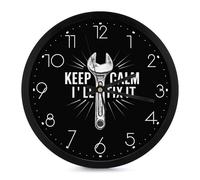 Keep Calm I'll Fix It Round Wall Clock for Living Room Kitchen Modern Silent Decorative Clocks