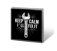 Keep Calm I'll Fix It Square Brooch Metal Pin Badges Fashion Lapel Pins Jewellery Unisex