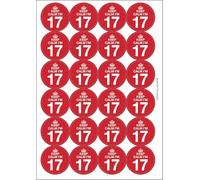 Keep Calm I'm 17 Seventeen Seventeenth 17th Birthday Circular Matt Paper Stickers A4 Sheet of 24 (Each Sticker is 45mm Diameter)