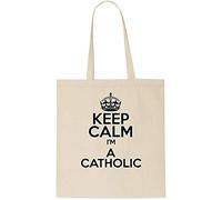 Keep Calm I'M A CATHOLIC Tote Bag-Cotton Shopping Bag