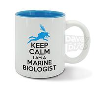 Keep Calm I'm a Marine Biologist, deep sea Diver, Ocean Environment Study, Funny Gift idea, Blue Inside, Ceramic Mug, Cup