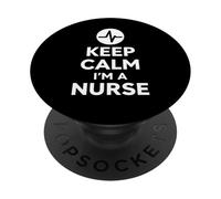 Keep Calm Im A Nurse Bold Minimal Hospital Life Design PopSockets Adhesive PopGrip