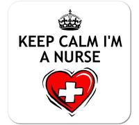 Keep Calm I'm A Nurse Wooden Coaster Gift