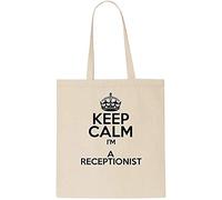 Keep Calm I'M A RECEPTIONIST Tote Bag-Cotton Shopping Bag