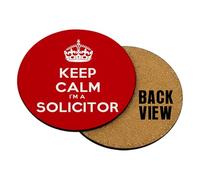Keep Calm I'm A Solicitor, Lawyer Gift, Drinks Coffee-Tea Coaster. (Round Coaster MDF)