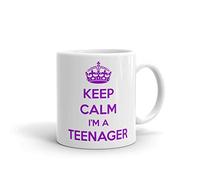 Keep Calm I'm A Teenager Purple Ceramic Mug, White, 11 oz