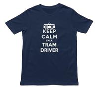 Keep Calm I'm a Tram Driver T Shirt,Funny Transit Operator Gift,Public Transport Clothing,Novelty Transit Worker Unisex Tee Navy