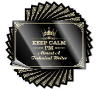 Keep Calm I'm Almost A Technical Writer Bottle Cute - Man CABE Decor Lettering Sticker Self Adhesive Sticker(8X12CM)