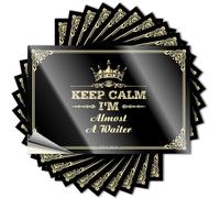 Keep Calm I'm Almost A Waiter Stickers Teens Self Adhesive | Glitter Haves Vinyl Sticker Pack for Cars(8X12CM)