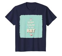 Keep Calm I'm an RBT Funny Behavior Therapist Motto T-Shirt, Kids, Navy, 10 Years
