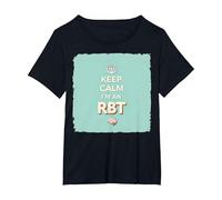 Keep Calm I'm an RBT Funny Behavior Therapist Motto T-Shirt, Women's Plus, Black, 1X