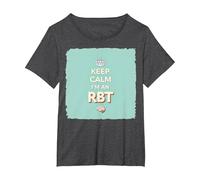 Keep Calm I'm an RBT Funny Behavior Therapist Motto T-Shirt, Women's Plus, Dark Heather Grey, 4X