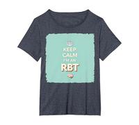 Keep Calm I'm an RBT Funny Behavior Therapist Motto T-Shirt, Women's Plus, Heather Blue, 6X