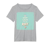 Keep Calm I'm an RBT Funny Behavior Therapist Motto T-Shirt, Women's Plus, Heather Grey, 5X