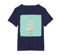 Keep Calm I'm an RBT Funny Behavior Therapist Motto T-Shirt, Women's Plus, Navy, 3X