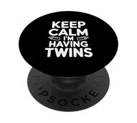 Keep Calm I'm Having Twins Pregnancy Announcement PopSockets Adhesive PopGrip