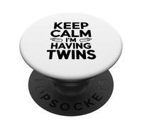 Keep Calm I'm Having Twins Pregnancy Announcement PopSockets Adhesive PopGrip