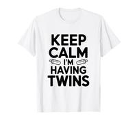 Keep Calm I'm Having Twins Pregnancy Announcement T-Shirt