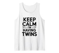 Keep Calm I'm Having Twins Pregnancy Announcement Tank Top