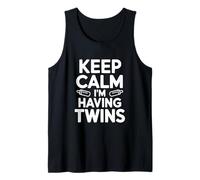 Keep Calm I'm Having Twins Pregnancy Announcement Tank Top