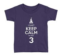Keep Calm I'm Only 3 Kids T-Shirt 3-4yrs Navy 3rd Birthday Years Old Cute Present Top