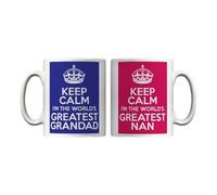 Keep Calm I'm The World's Greatest Nan & Grandad Mug Set by MugBug