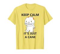 Keep Calm It's just a Cane - Funny Cane Design T-Shirt, Men, Lemon Yellow, Large