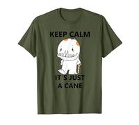 Keep Calm It's just a Cane - Funny Cane Design T-Shirt, Men, Olive Green, X-Large