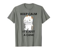 Keep Calm It's just a Cane - Funny Cane Design T-Shirt, Men, Olive Heather, XX-Large