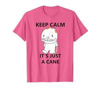 Keep Calm It's just a Cane - Funny Cane Design T-Shirt, Men, Pink Heather, X-Large
