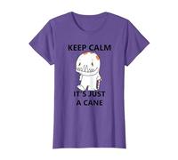 Keep Calm It's just a Cane - Funny Cane Design T-Shirt, Women, Purple Heather, X-Small
