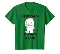 Keep Calm It's just a Cane - Funny Cane Design T-Shirt, Youth, Kelly Green, 4T