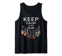 Keep Calm Just Play Guitar Musician Tank Top