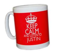 Keep Calm Mug (Listen to Justin Bieber)