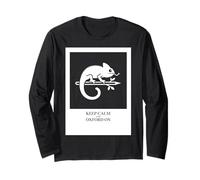 Keep Calm Oxford On Chameleon Study Humor Graphic Long Sleeve T-Shirt