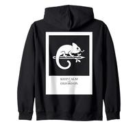 Keep Calm Oxford On Chameleon Study Humor Graphic Zip Hoodie