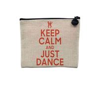 Keep Calm Parody England United Kingdom Collection Linen Look Canvas Makeup Bag Toiletry Bag Coin Purse, Just Dance, 15 x 10 cm, Makeup Bag